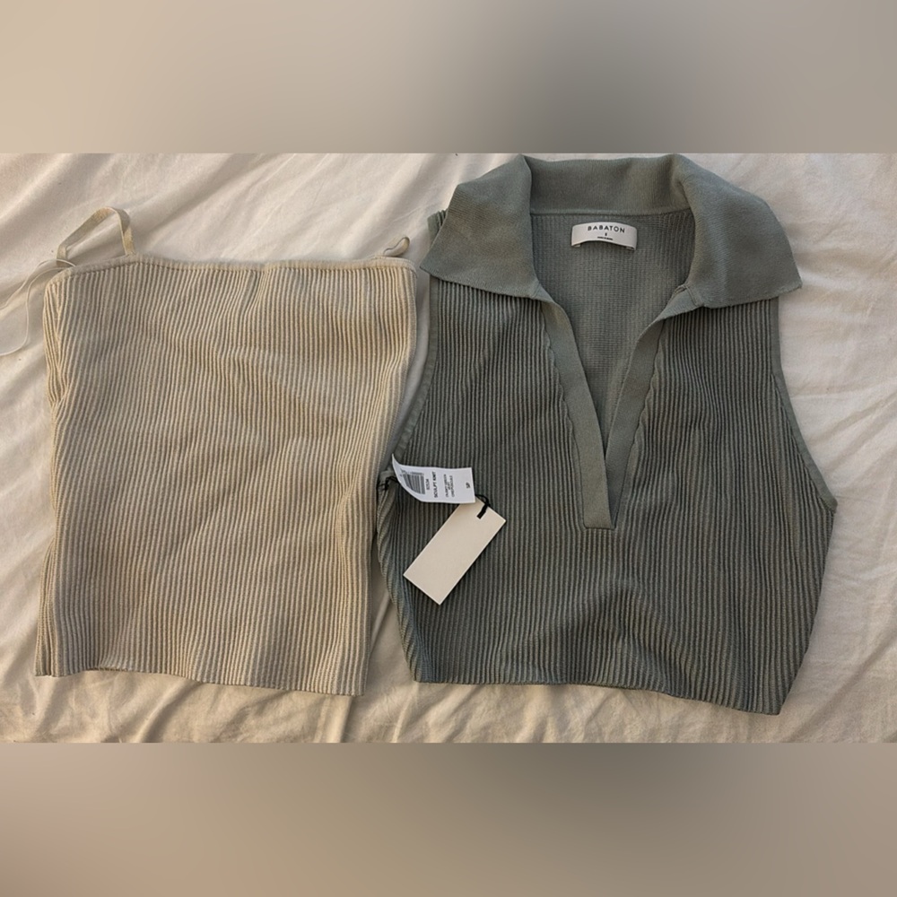 Sage SIZE S and Cream Size XS sculpt knit bundle